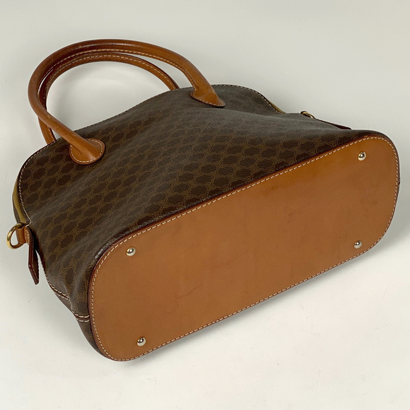 Celine Macadam Pattern Handbag Coated Canvas Brown Ladies - Picture 2 of 7